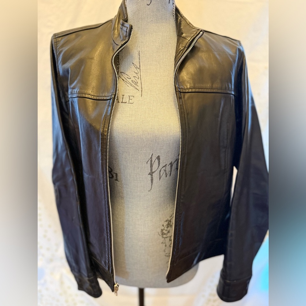 Old Navy Classic Black Leather Jacket
